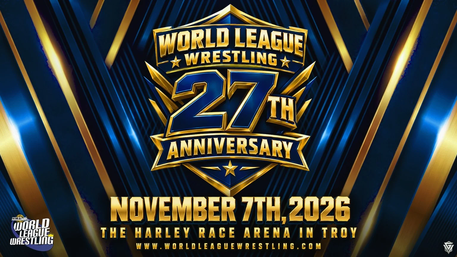 World League Wrestling 27th Anniversary artwork for November 7, 2026